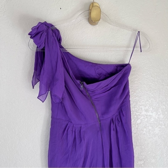 ALICE + OLIVIA Silk one shoulder purple Dress size small - Picture 14 of 15